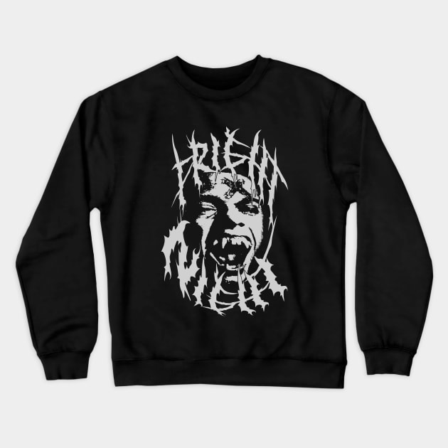 Fright Night, Retro Horror, (Black & White Version) Crewneck Sweatshirt by The Dark Vestiary